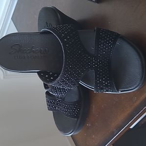 Sketchers Luxe foam wedges (black)